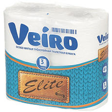 Бумага туалетная Veiro Elite 3-сл 4 рул белая