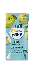 Сок Фрутоняня яб.осветлёный б/сахара д/п 200г/3